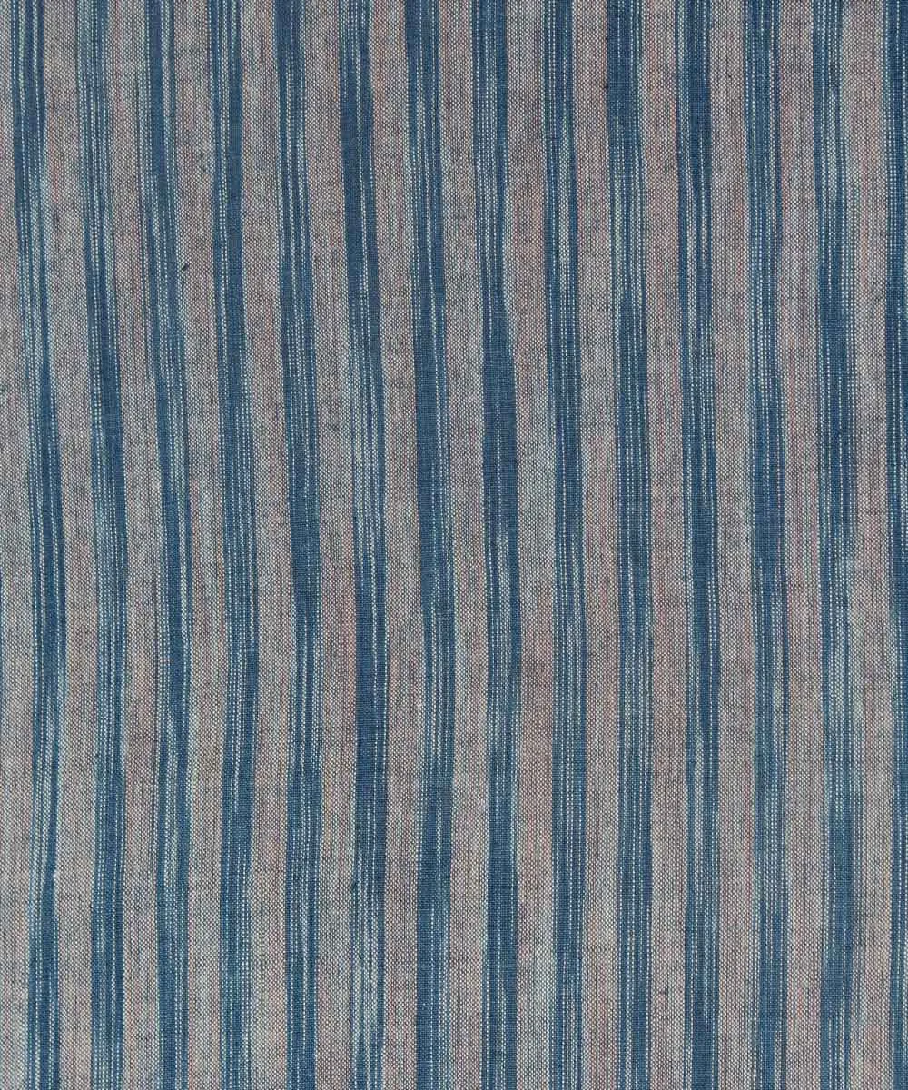 0.65m Brown and Blue Green Handloom Cotton Fabric