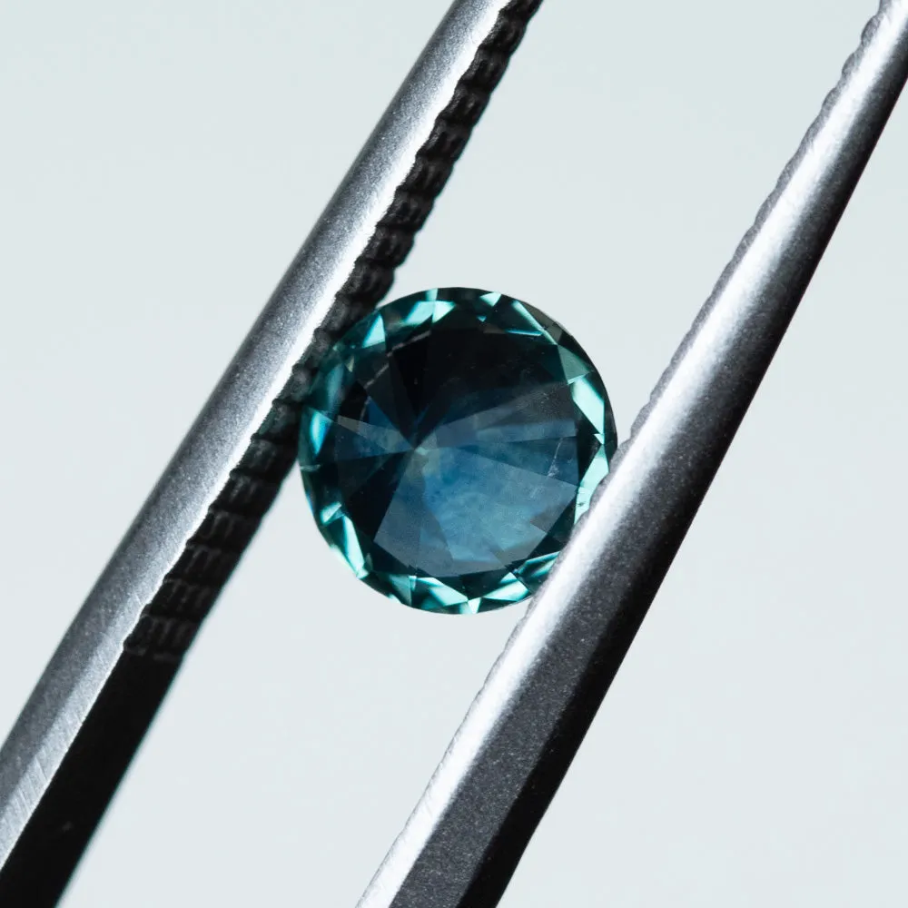 1.06CT ROUND MONTANA SAPPHIRE, OCEAN BLUE TEAL, 5.98MM