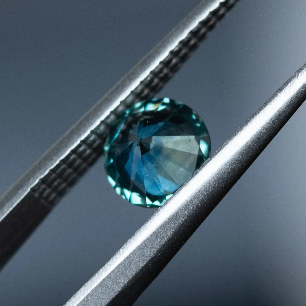 1.06CT ROUND MONTANA SAPPHIRE, OCEAN BLUE TEAL, 5.98MM