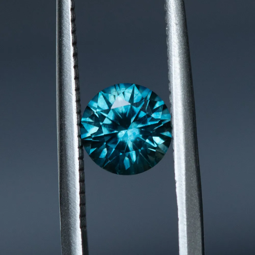 1.06CT ROUND MONTANA SAPPHIRE, OCEAN BLUE TEAL, 5.98MM