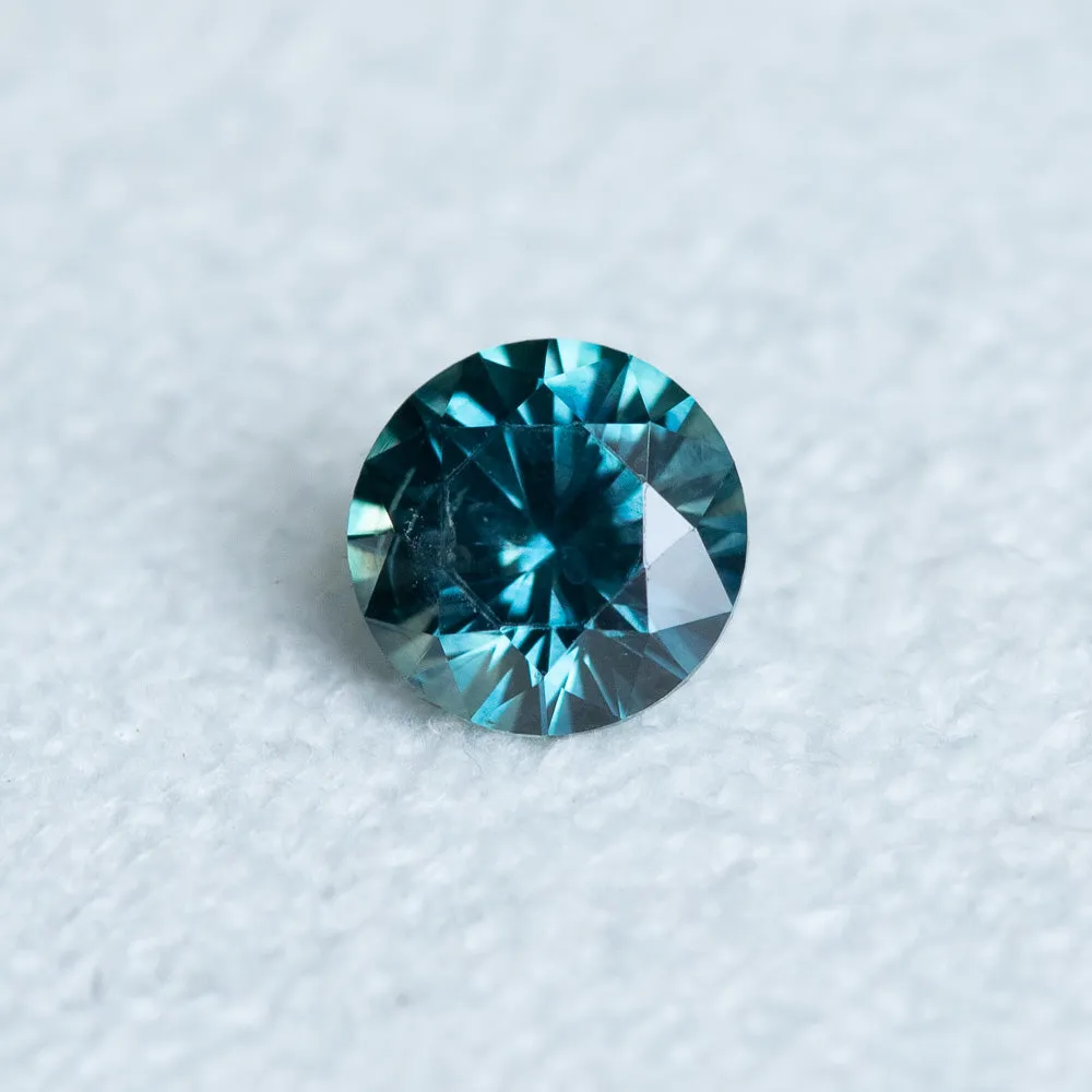 1.06CT ROUND MONTANA SAPPHIRE, OCEAN BLUE TEAL, 5.98MM