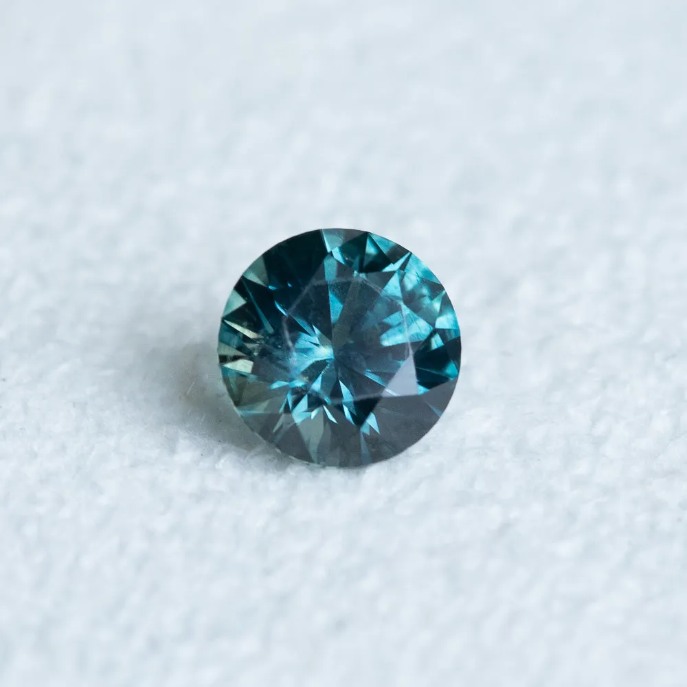 1.06CT ROUND MONTANA SAPPHIRE, OCEAN BLUE TEAL, 5.98MM