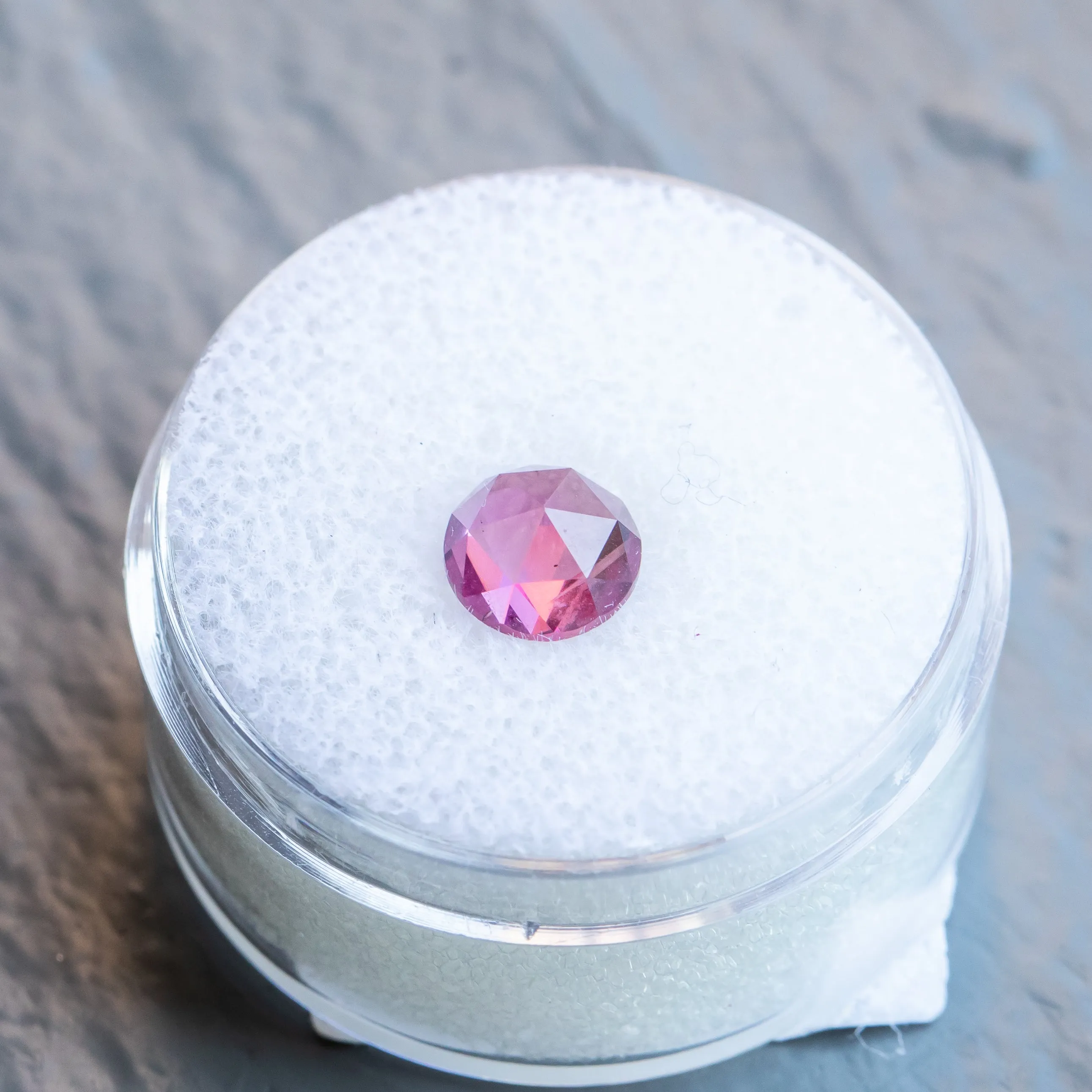 1.20CT ROUND ROSECUT GARNET, RASPBERRY PINK, 6.7MM