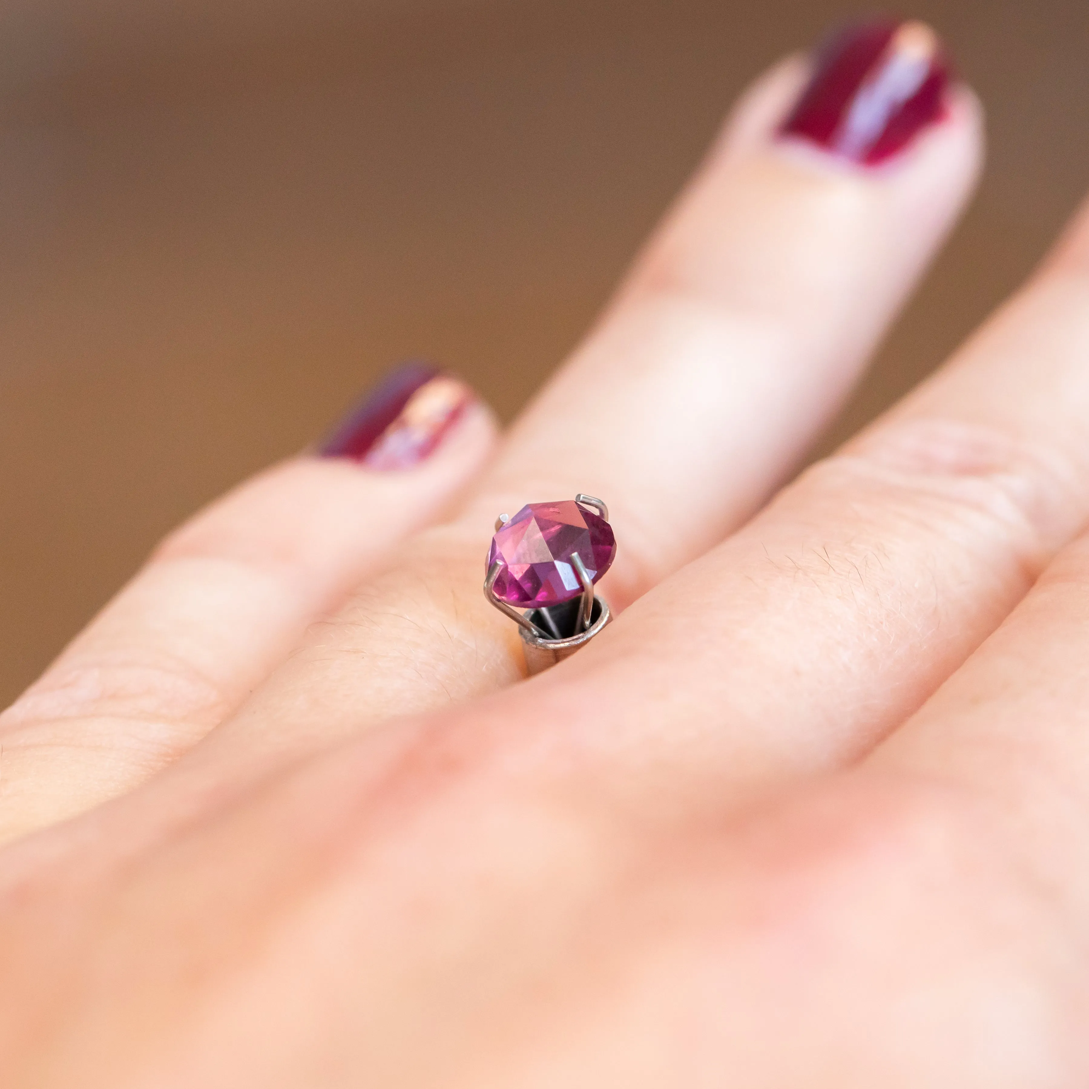 1.20CT ROUND ROSECUT GARNET, RASPBERRY PINK, 6.7MM