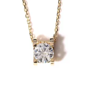 14k Yellow Gold Moissanite Necklace 1ct