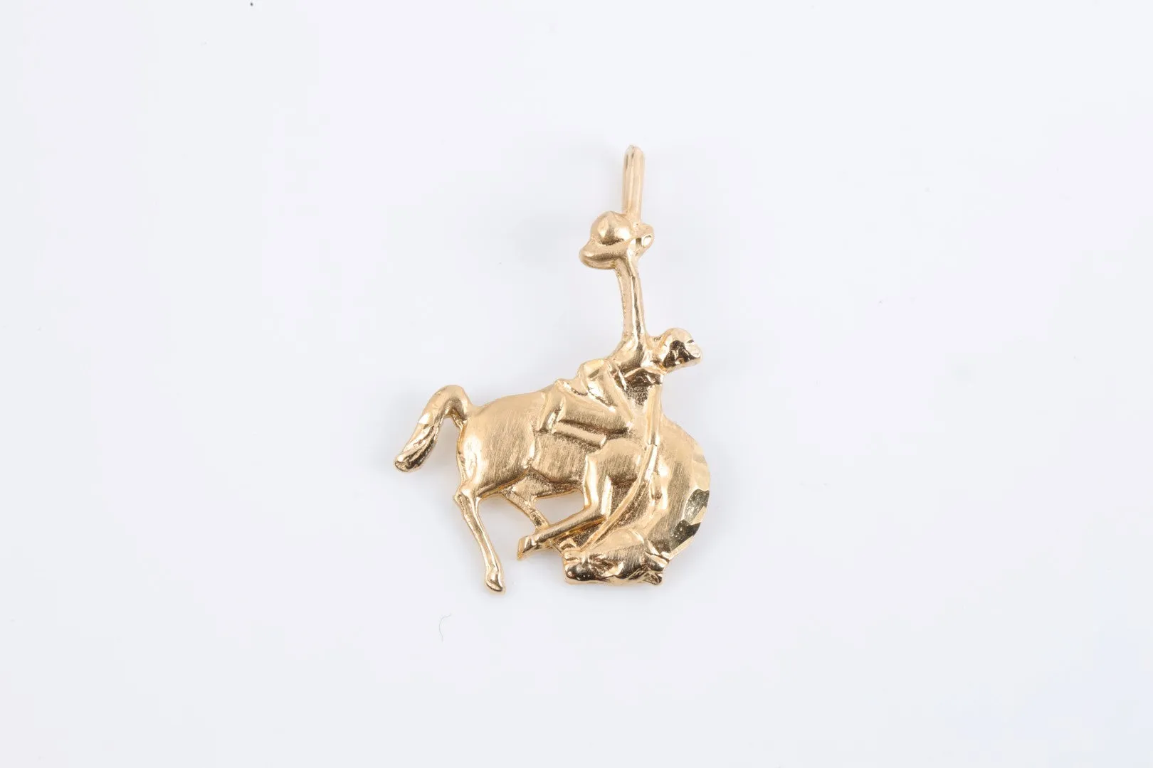 14k Yellow Gold Rodeo Cowboy Pendant (1.23g.)