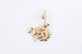 14k Yellow Gold Rodeo Cowboy Pendant (1.23g.)