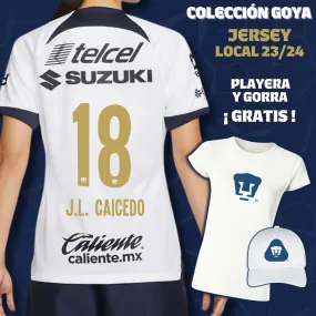 18 José Caicedo - Colección Goya Mujer - Jersey Local   Playera y Gorra de Regalo