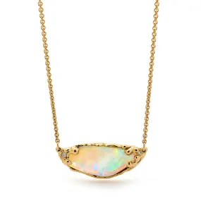 18ct Yellow Gold, Opal and Diamond Necklet