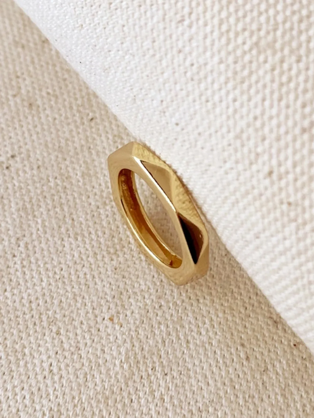 18k Gold Filled Faceted Band Ring