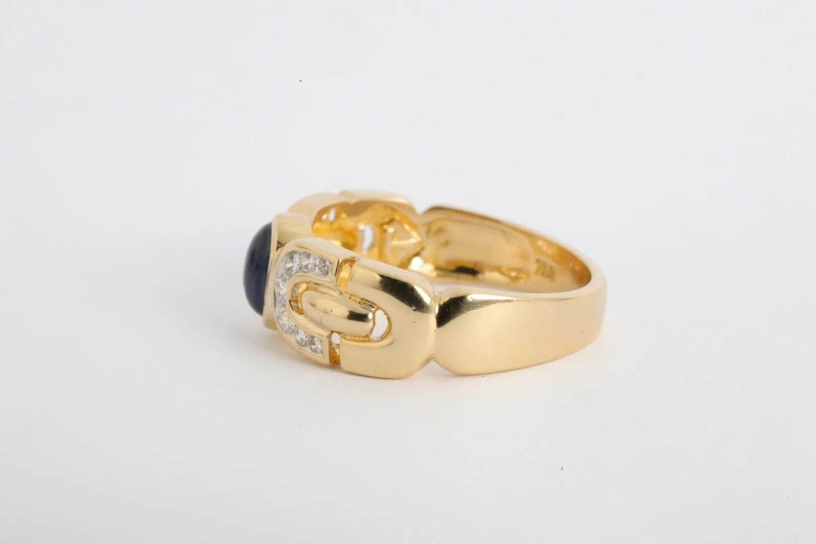 18k Yellow Gold 0.69tcw Sapphire 0.30tcw Diamond Ring Size 7 (4.34g.)