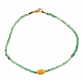 18K Yellow Gold Emerald Beaded Bracelet