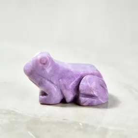 2 Lepidolite Frog Natural Gemstone Carving