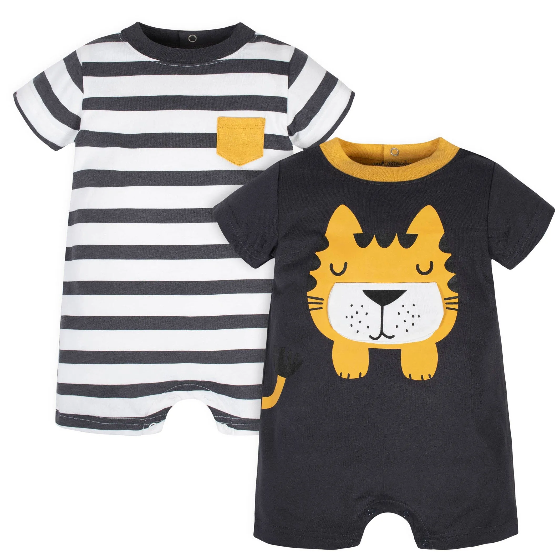 2-Pack Baby Boys Wild at Heart Tiger Rompers