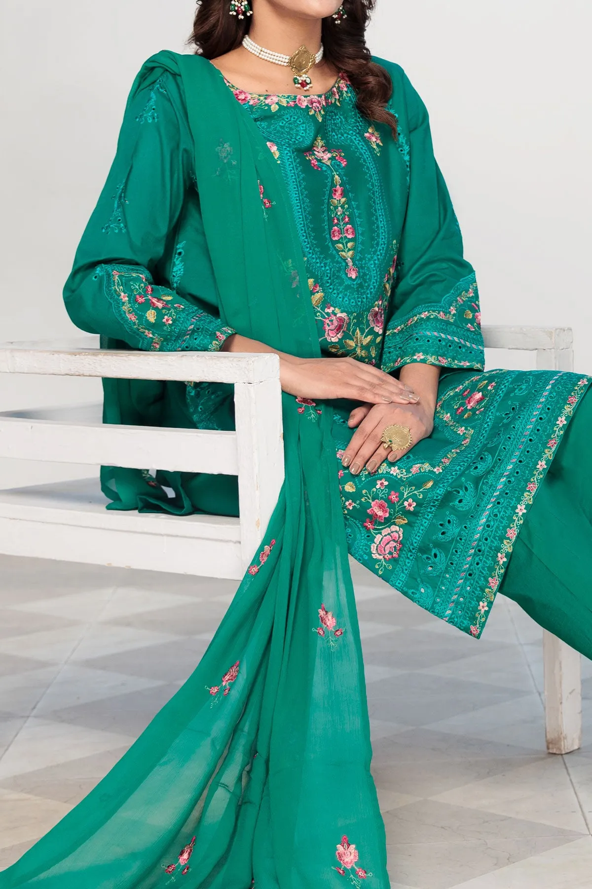 3 PIECE LAWN CHIKAN KARI | CTN-428