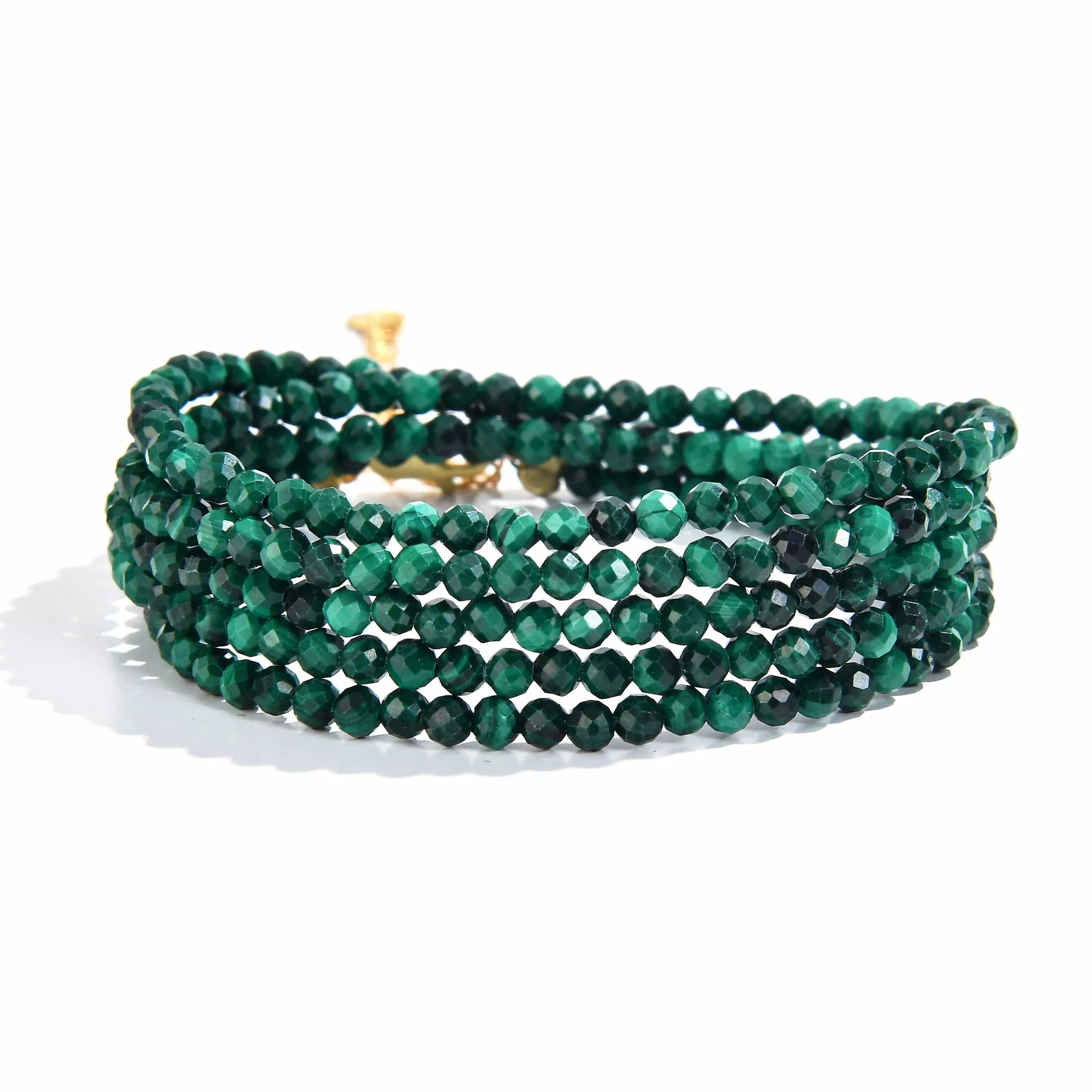 3mm Malachite Faceted 31 Necklace / Multi Wrap Bracelet