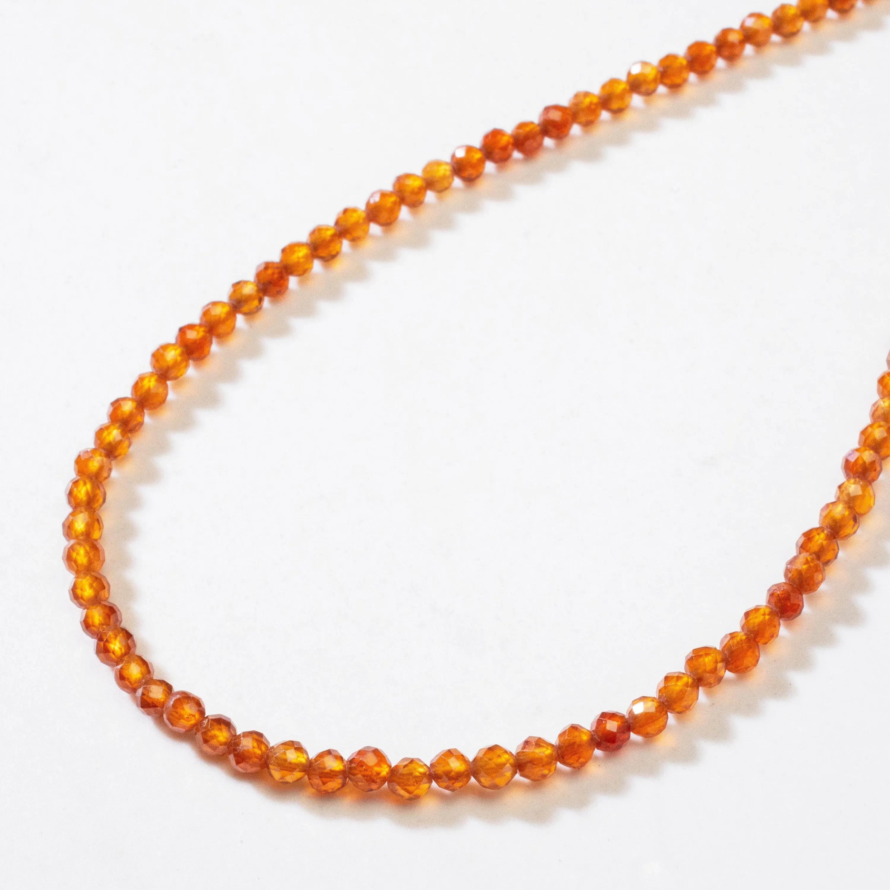 3mm Orange Garnet Faceted 31 Necklace / Multi Wrap Bracelet