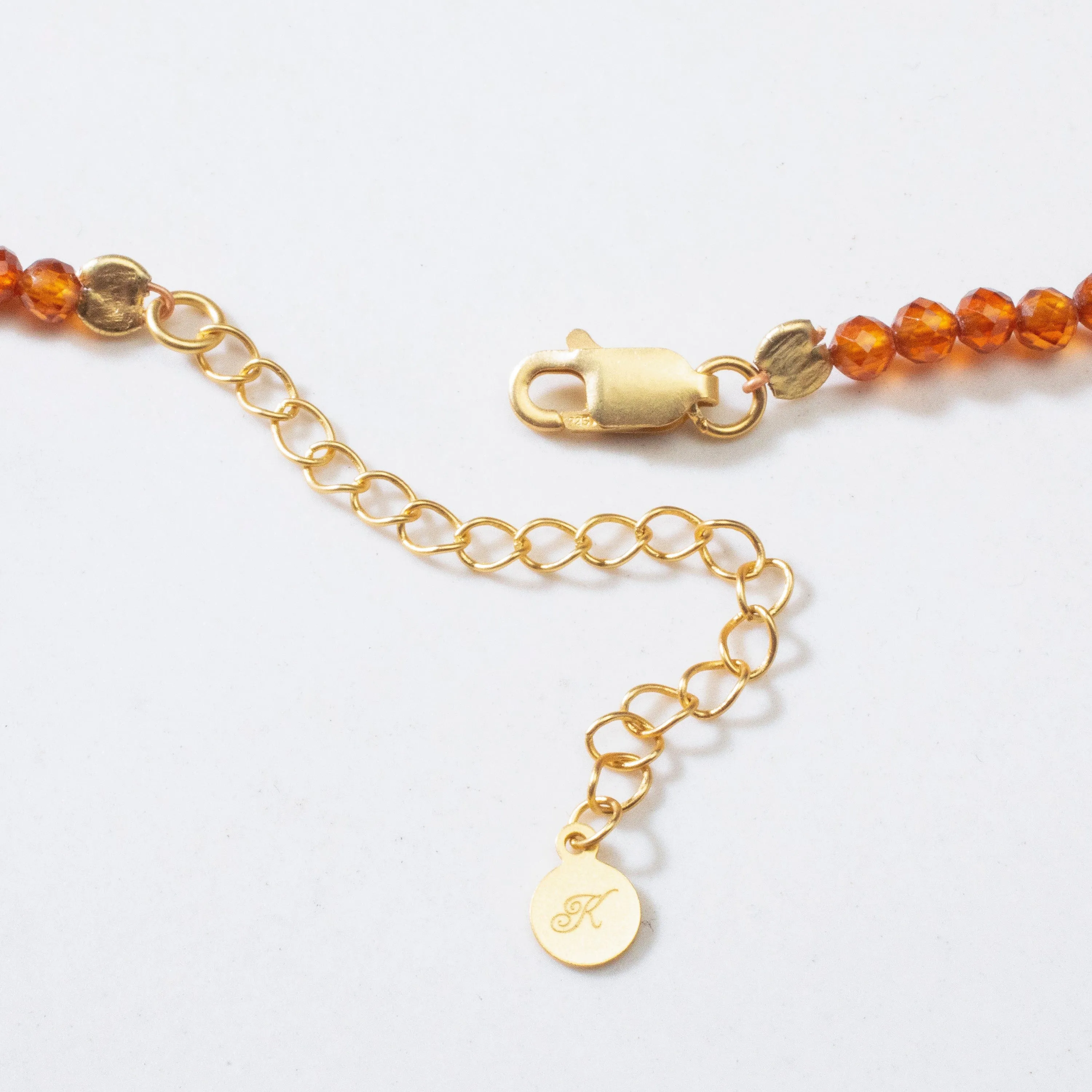 3mm Orange Garnet Faceted 31 Necklace / Multi Wrap Bracelet