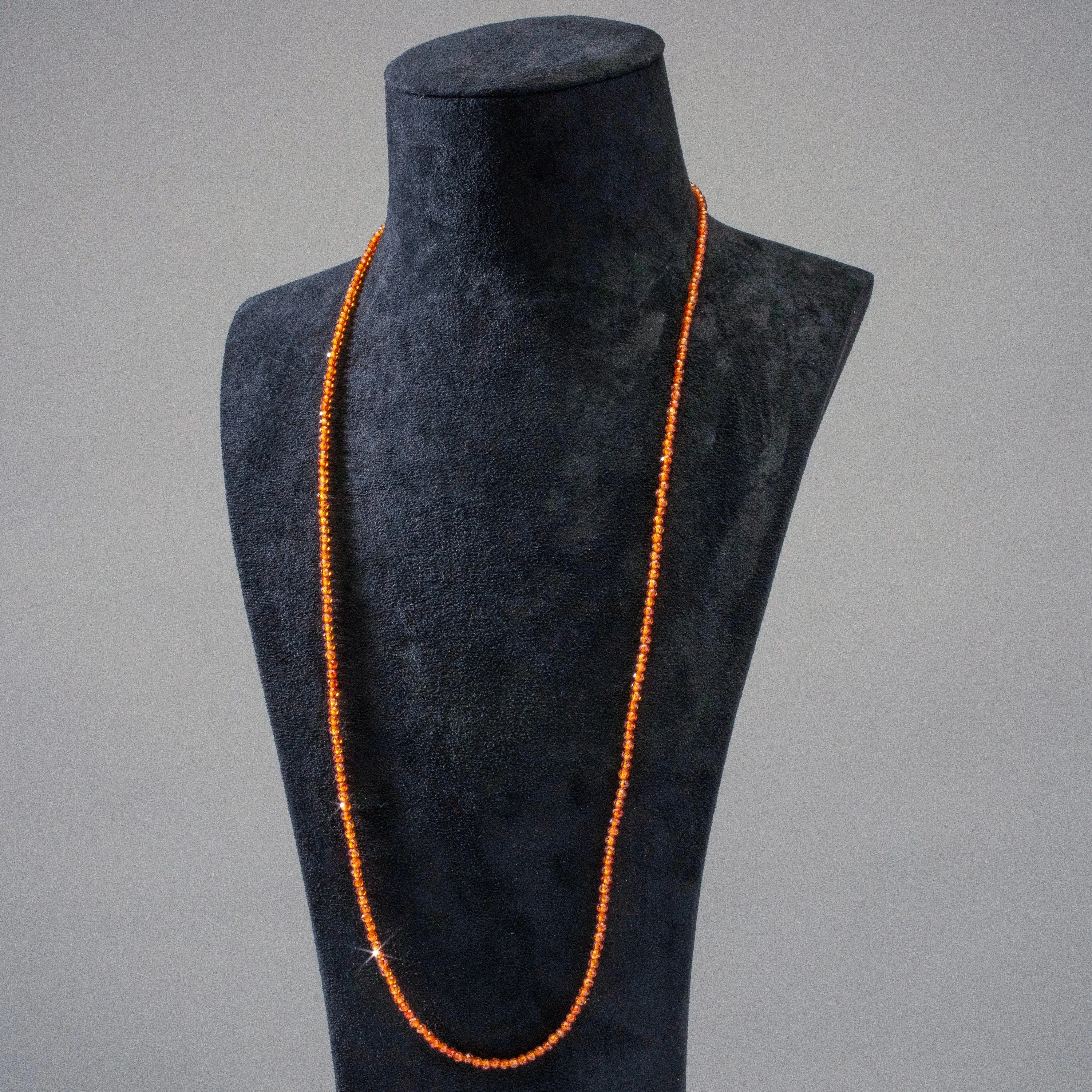 3mm Orange Garnet Faceted 31 Necklace / Multi Wrap Bracelet