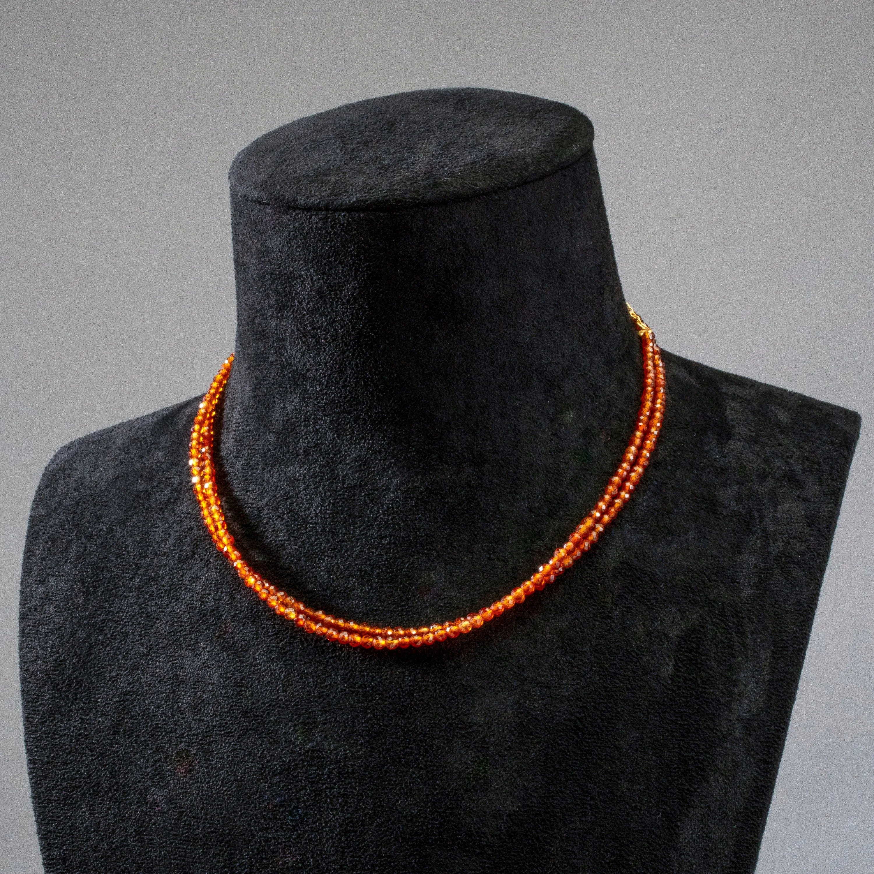 3mm Orange Garnet Faceted 31 Necklace / Multi Wrap Bracelet