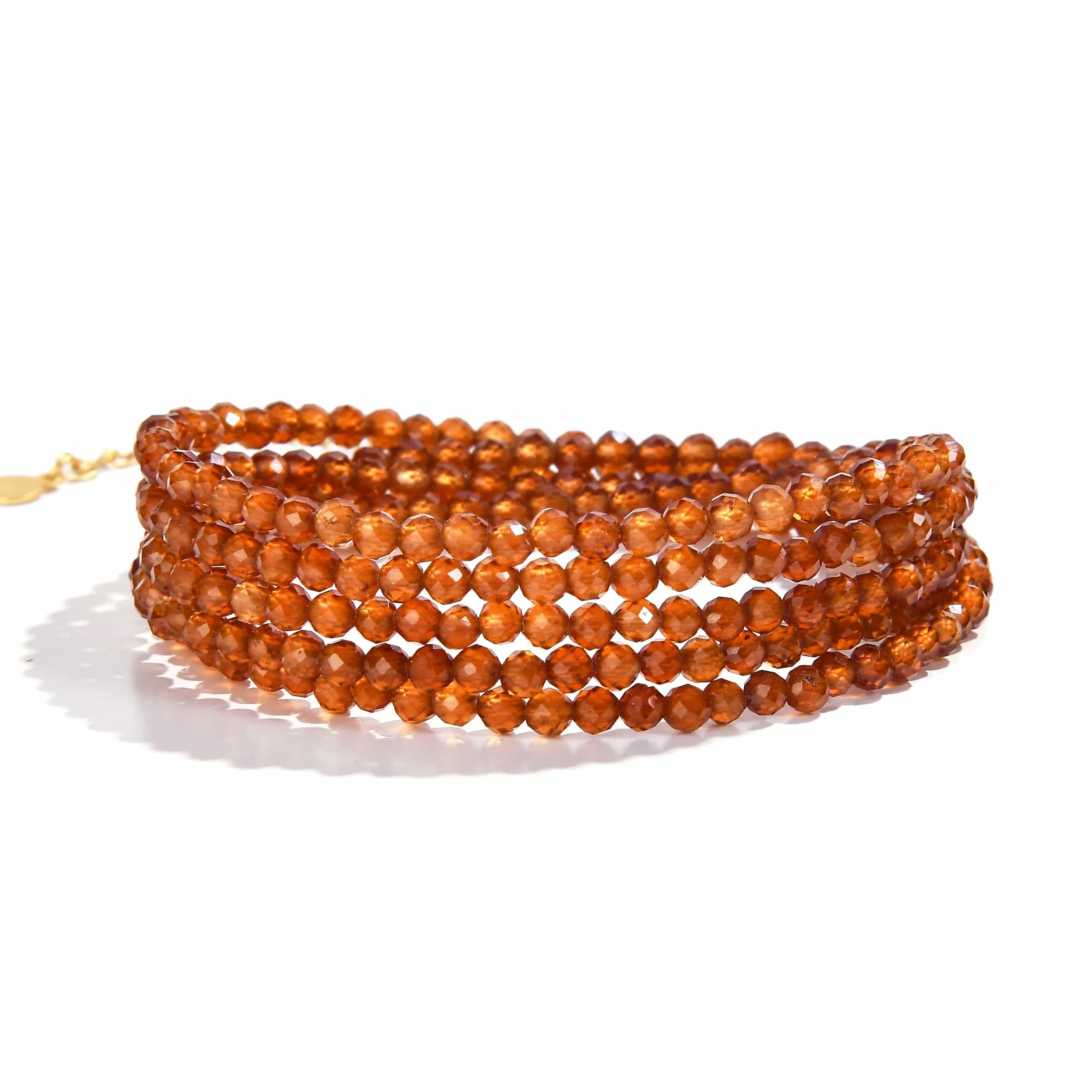 3mm Orange Garnet Faceted 31 Necklace / Multi Wrap Bracelet