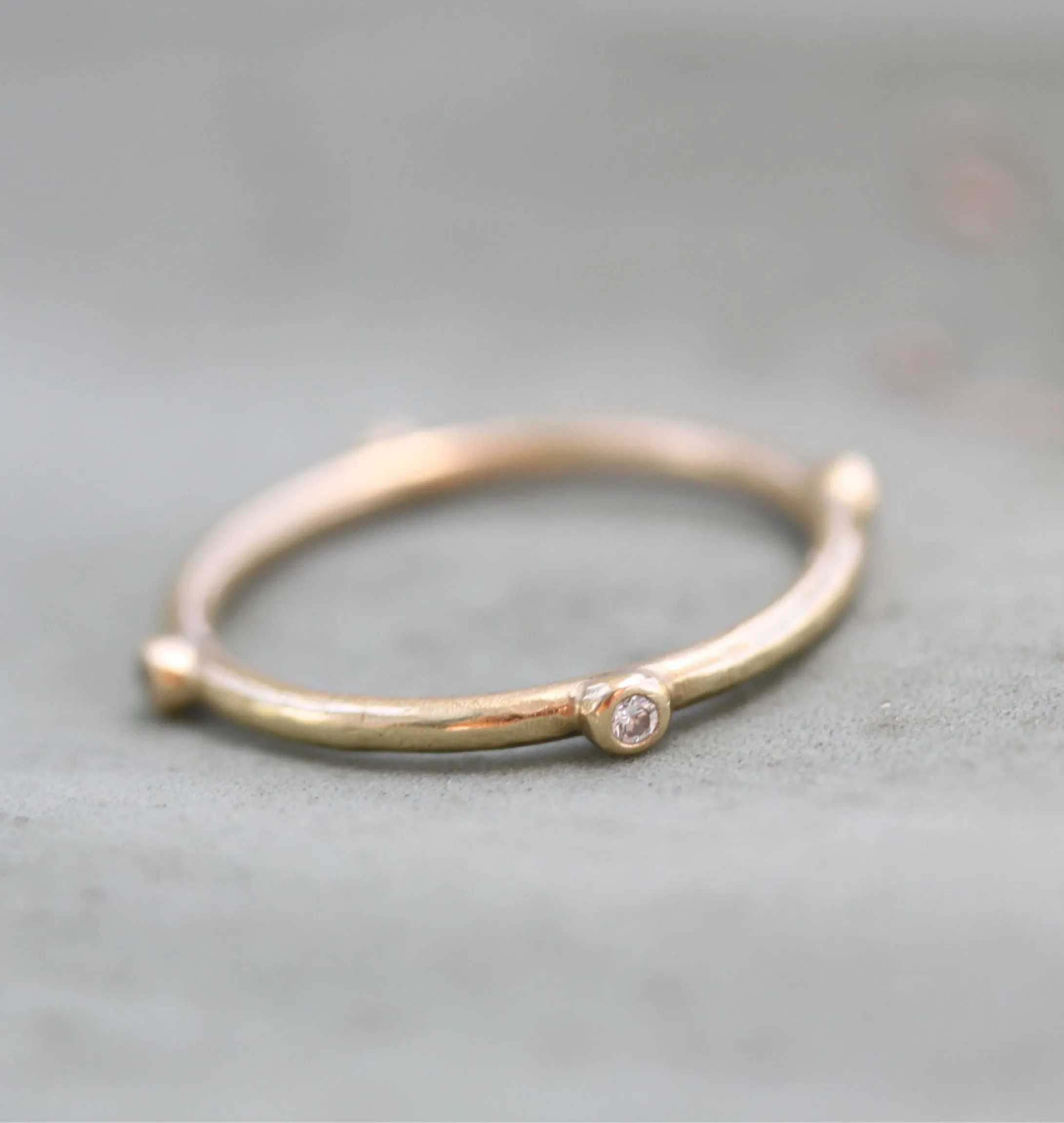 4 Bezeled Diamond Gold Ring