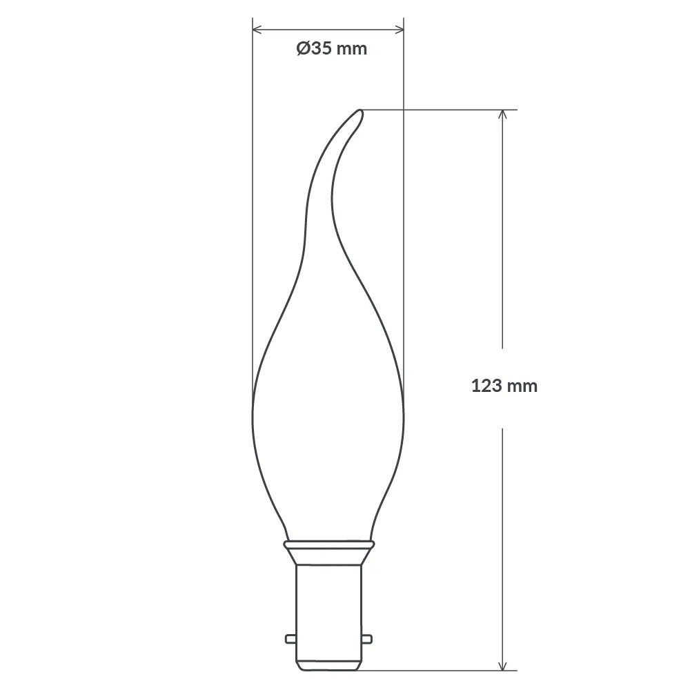 4W Flame Tip Candle LED Bulb B15 Frost in Natural White