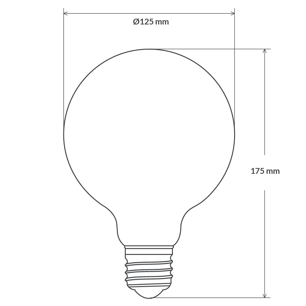 6W G125 Amber LED Globe E27 in Ultra Warm