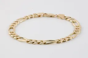 8" 14k Yellow Gold Figaro Chain Bracelet (15.63g.)