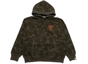 A Bathing Ape Asia Camo Pullover Hoodie in Olive xld