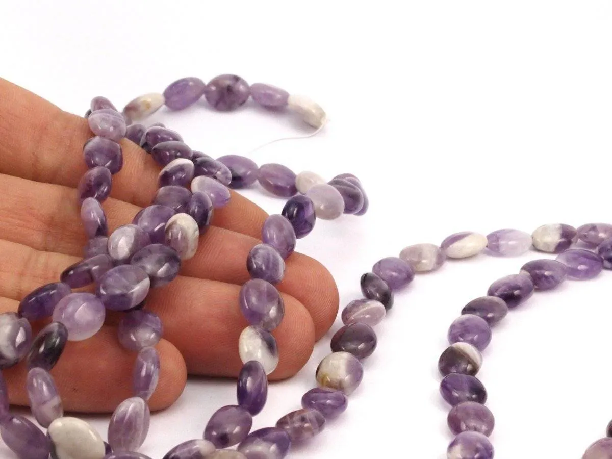 Amethyst 10x8mm Oval Gemstone Beads Full Strand 15.5 Inches G15x60 T035