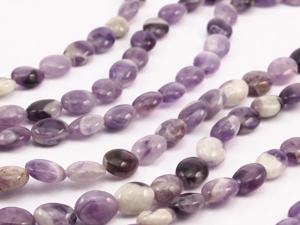 Amethyst 10x8mm Oval Gemstone Beads Full Strand 15.5 Inches G15x60 T035