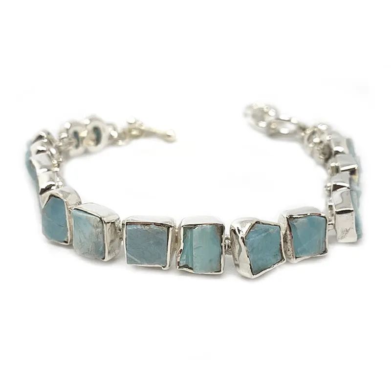 Amoli Larimar Silver Gemstone Bracelet