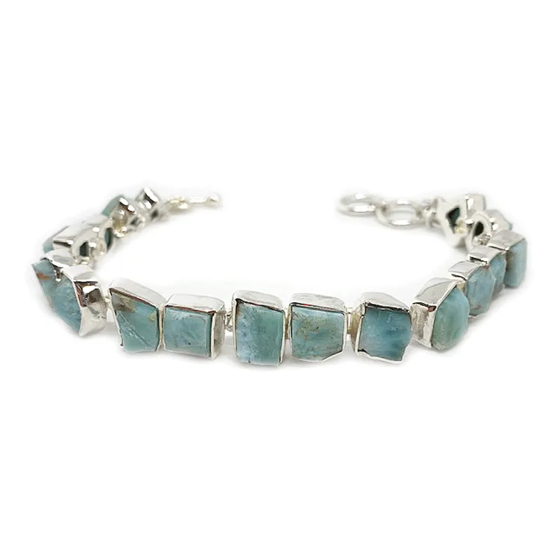 Amoli Larimar Silver Gemstone Bracelet