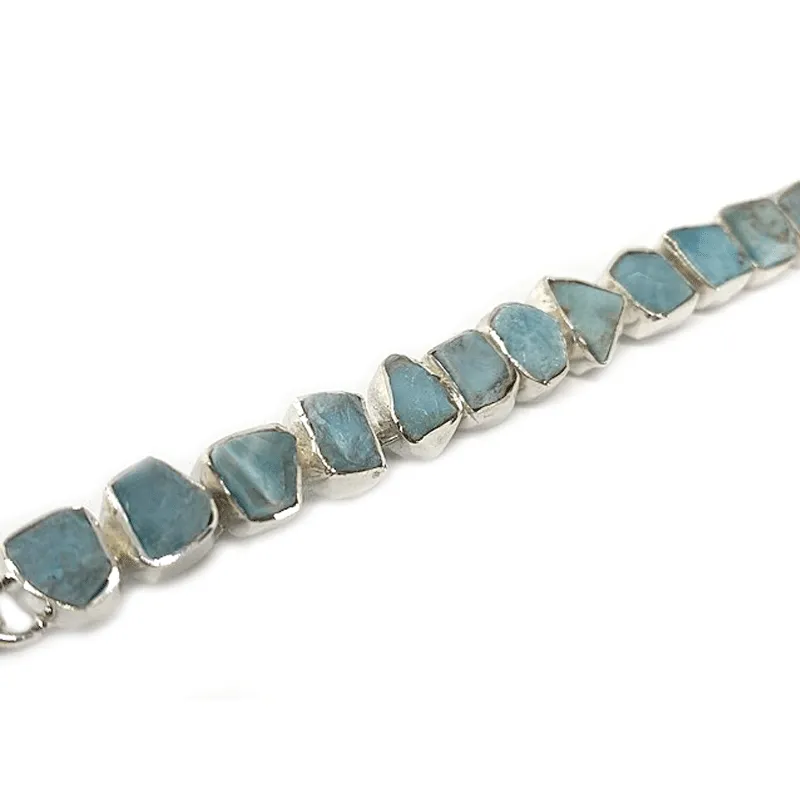 Amoli Larimar Silver Gemstone Bracelet