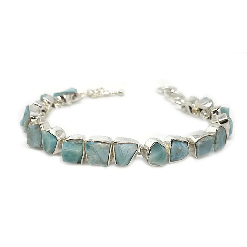 Amoli Larimar Silver Gemstone Bracelet