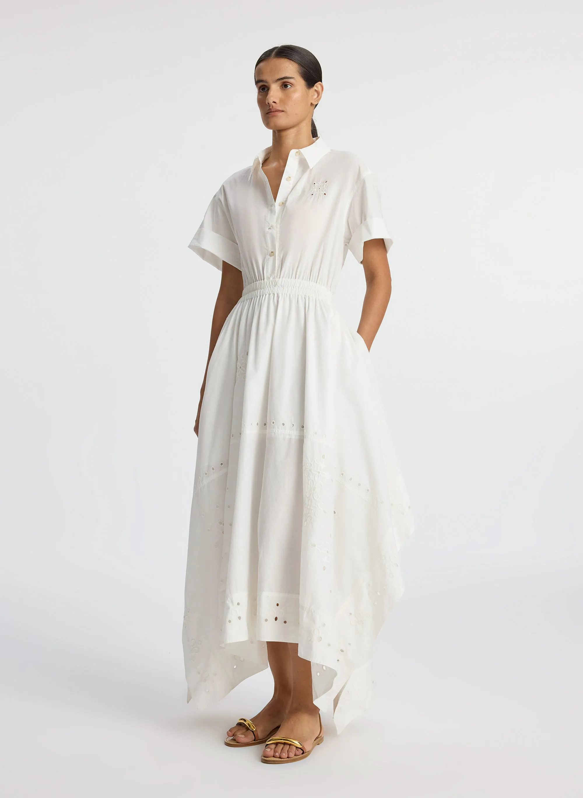 Amy Embroidered Poplin Shirtdress