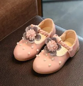 Anastasia Girls Flower and Pearl Shoes