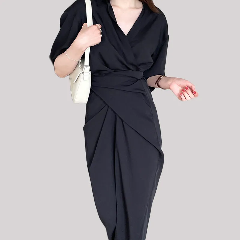 Andrea Wrap Around Polyester Cotton Dress