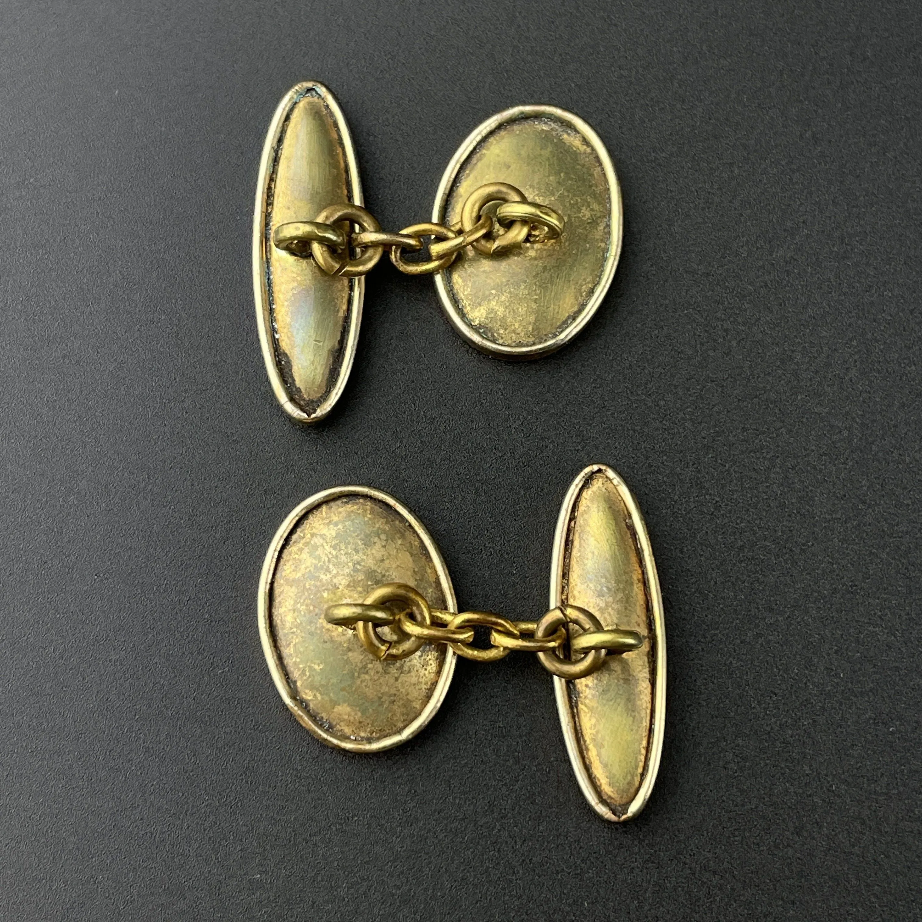 Antique Edwardian Scottish Thistle Gold Filled Cuff Links