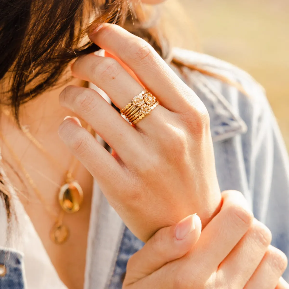 April Birth Flower Ring