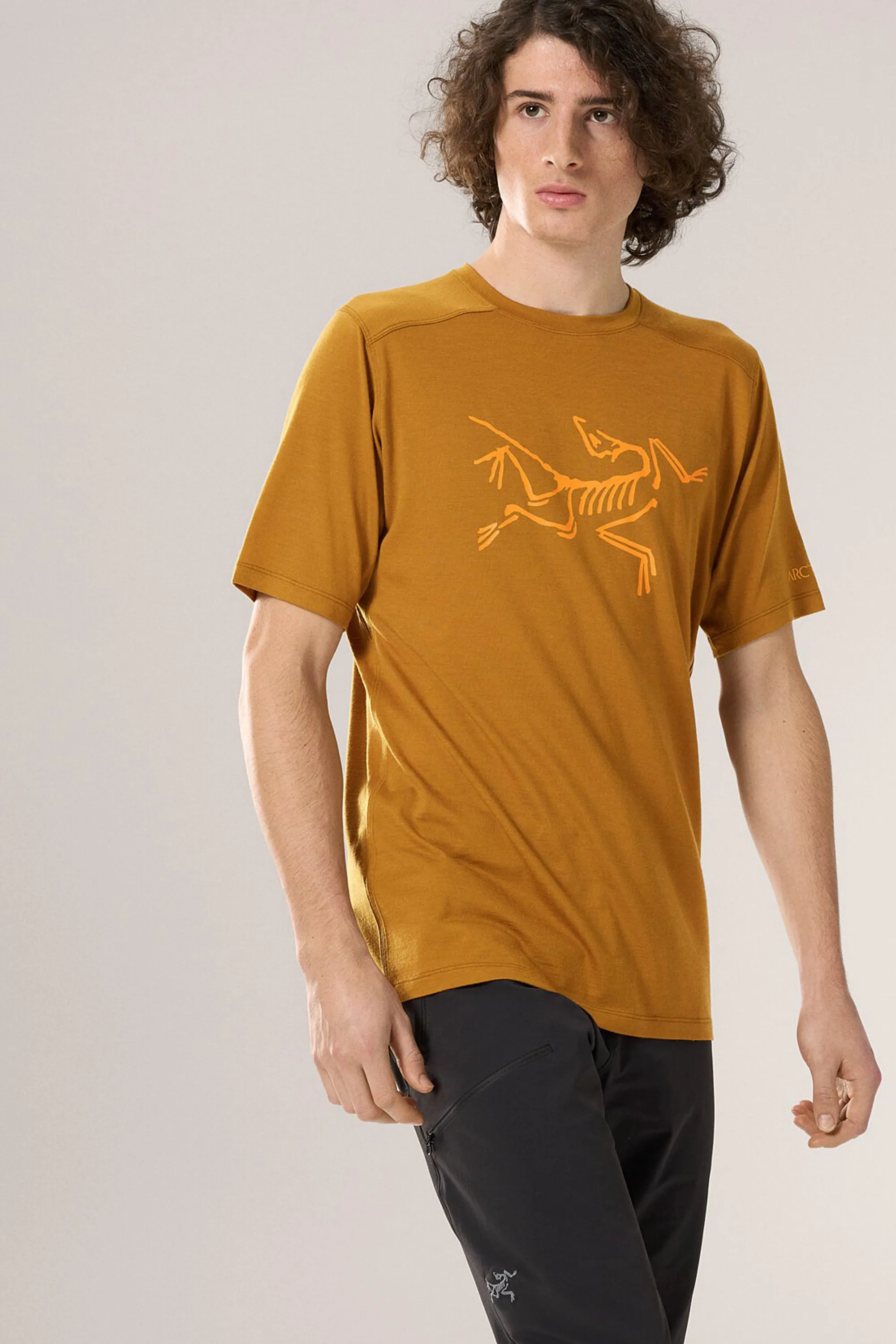 Arc'teryx Men's Ionia Merino Wool Logo SS T-Shirt in Yukon