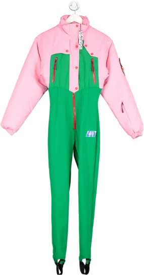 ASOS Pink 80's Colour Block Ski Suit UK 8