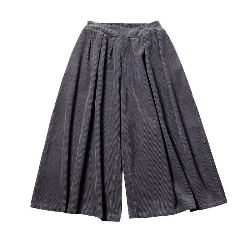 BABAKUD Spring Autumn Loose Trousers Retro Corduroy Wide Leg Pants