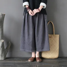 BABAKUD Spring Autumn Loose Trousers Retro Corduroy Wide Leg Pants