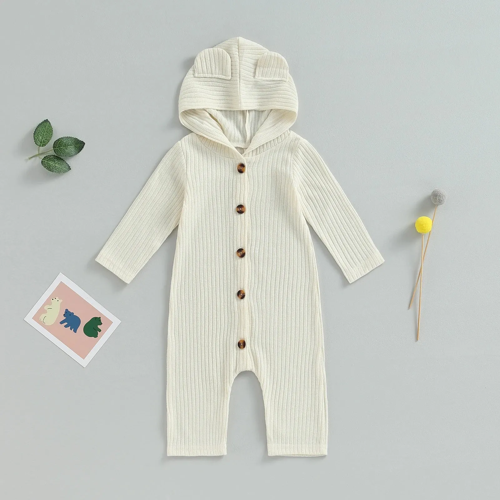 Baby Layette - Gender Neutral Teddy Bear Romper