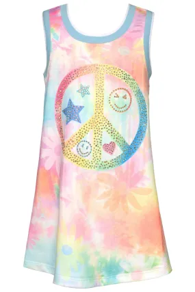 Baby Sara Peace Sign Print A-Line Dress