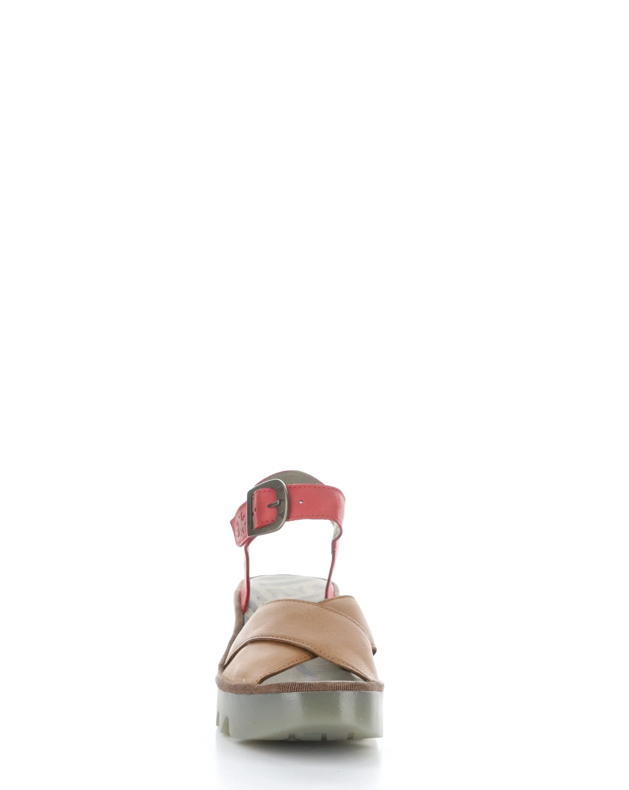 BACE411FLY 002 TAN/CHERRY RED Velcro Sandals