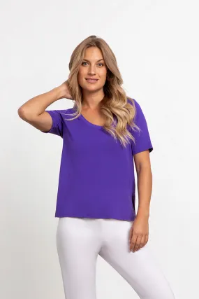 Bamboo Scoop Neck T | Violet