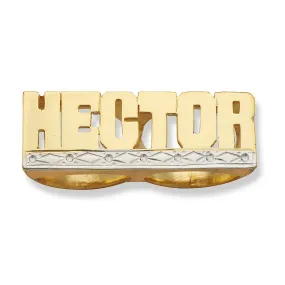 Better Jewelry Block Two Fingers 10K Gold Name Ring